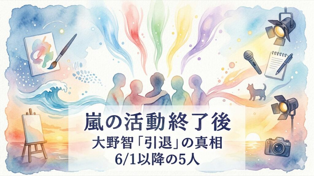 嵐の活動終了後はどうなる？大野智の「引退」の可能性と6月1日以降の5人の個人活動まとめ