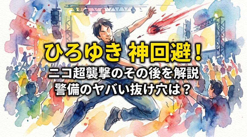 ひろゆきの神回避が凄すぎる！ニコ超の警備はやばい？襲撃事件のその後まとめ