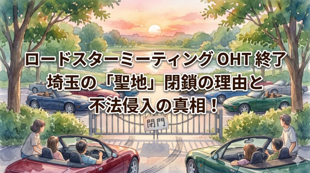 ロードスターミーティングOHTの埼玉の公園はどこ？18年の聖地が閉鎖された理由と不法侵入の真相！