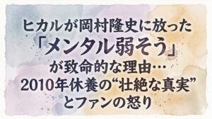 ヒカルが岡村隆史に放った「メンタル弱そう」が致命的な理由…2010年休養の“壮絶な真実”とファンの怒り