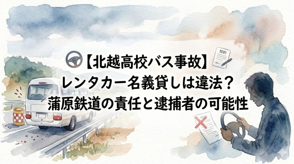 【北越高校バス事故】レンタカー名義貸しは違法？蒲原鉄道の責任と逮捕者の可能性