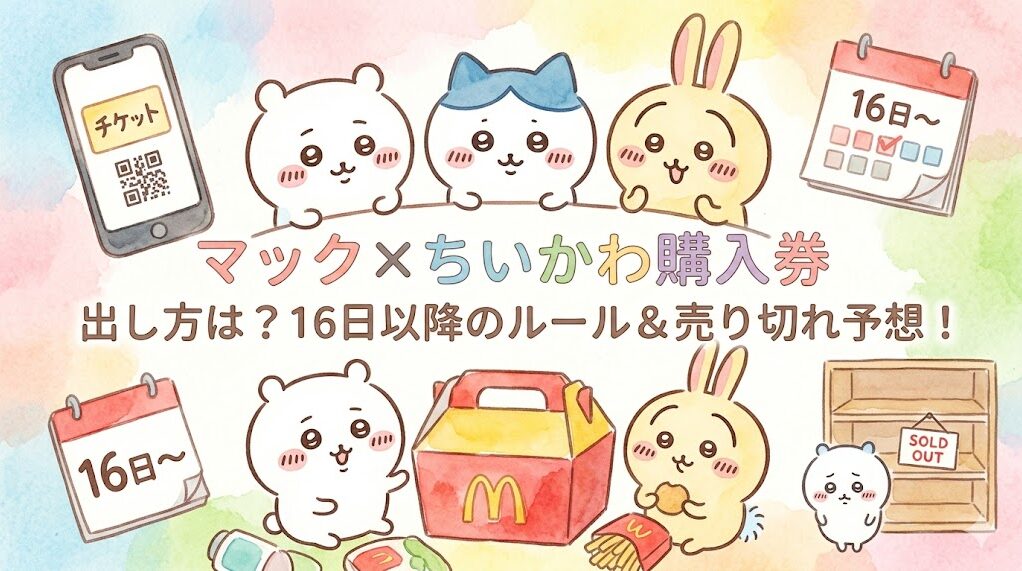 マックちいかわ購入券の出し方は？16日以降の買い方ルールと売り切れ予想！
