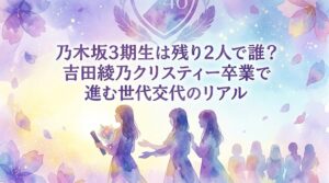 乃木坂3期生は残り2人で誰？吉田綾乃クリスティー卒業で進む世代交代のリアル