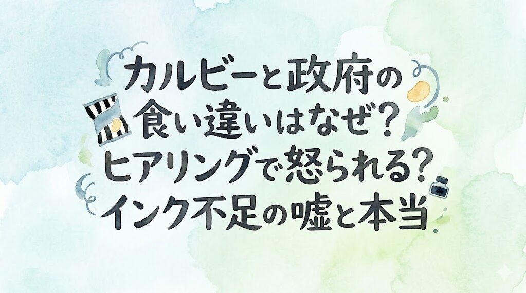カルビーと政府の食い違いはなぜ？ヒアリングで怒られる？インク不足の嘘と本当