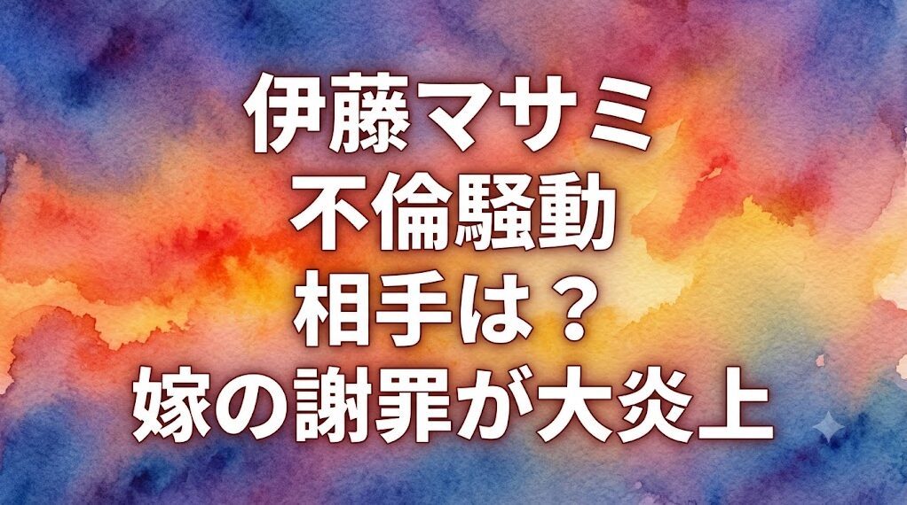 伊藤マサミの不倫相手(ファン)は誰で特定は?嫁(舞原鈴)の謝罪文が火に油となった理由