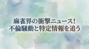 渋川難波の不倫相手(元女流雀士A子)は誰？名前や顔画像・特定情報を調査！