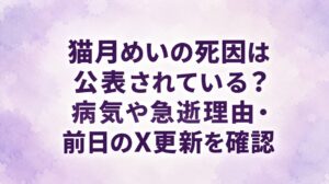 猫月めいの死因は公表されている？病気や急逝理由・前日のX更新を確認