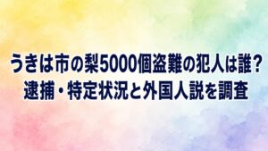 うきは市の梨5000個盗難の犯人は誰？逮捕・特定状況と外国人説を調査