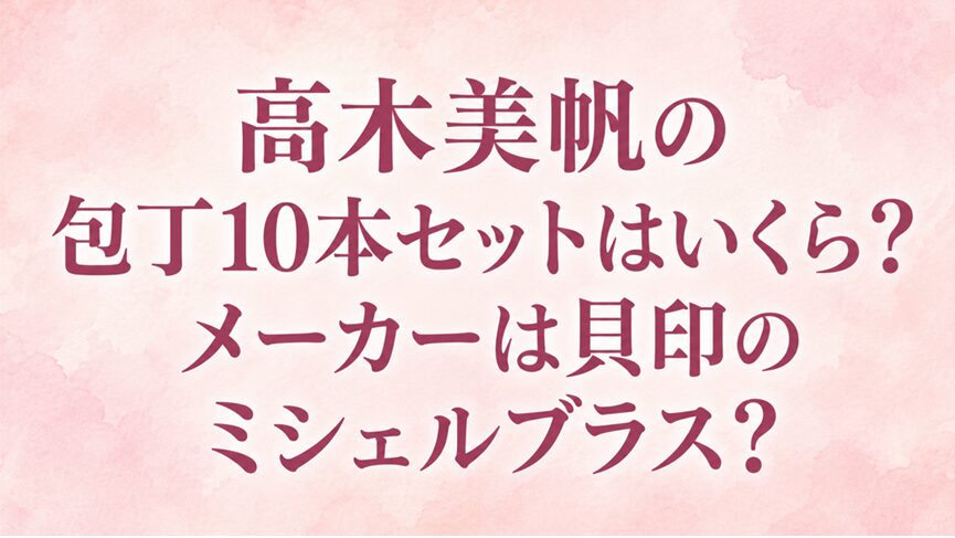 高木美帆の包丁10本セットはいくら?メーカーは貝印のミシェルブラス?