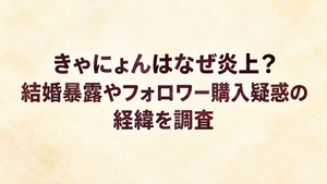 きゃにょんはなぜ炎上？結婚暴露やフォロワー購入疑惑の経緯を調査