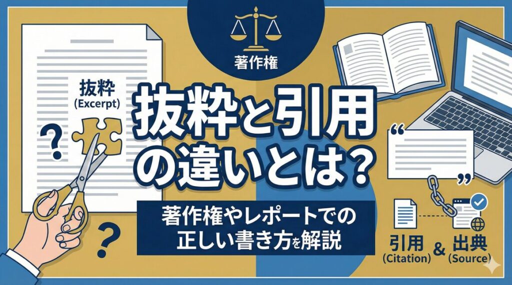 抜粋と引用の違いとは？著作権やレポートでの正しい書き方を解説
