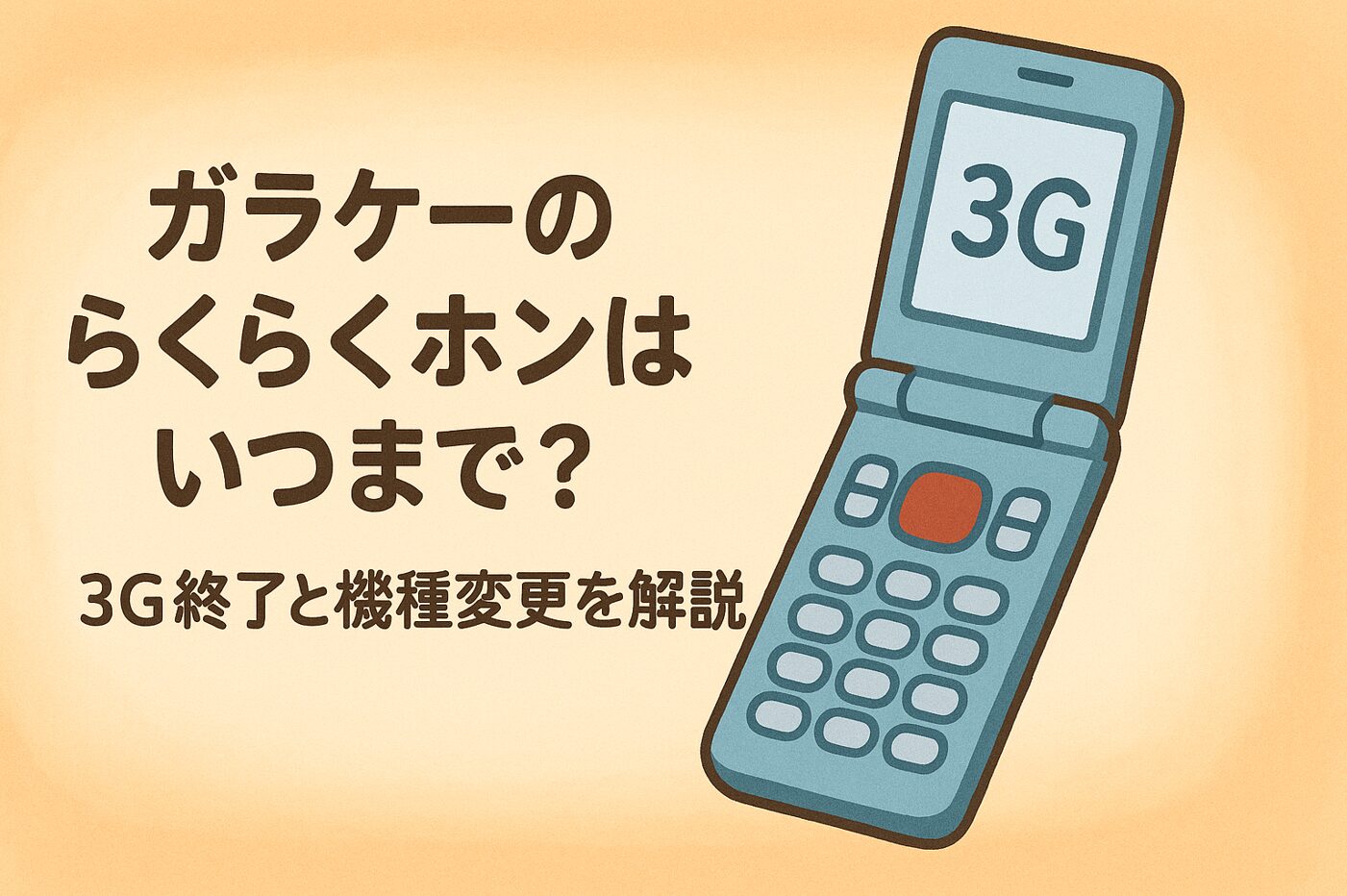ガラケーのらくらくホンはいつまで？3G終了と機種変更を解説