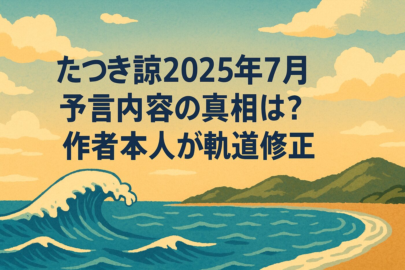 たつき諒2025年7月予言内容の真相は？作者本人が軌道修正