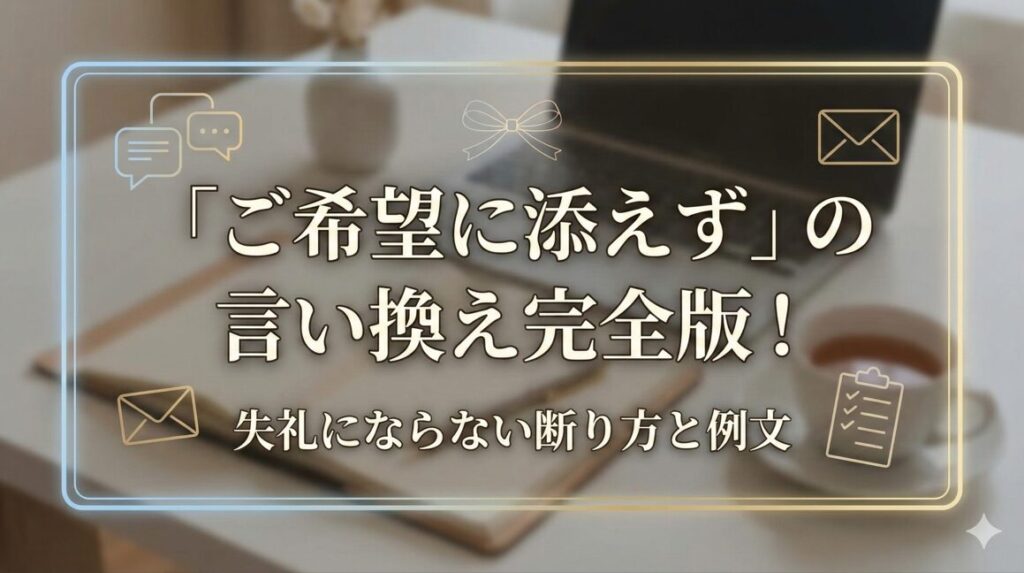 「ご希望に添えず」の言い換え完全版!失礼にならない断り方と例文