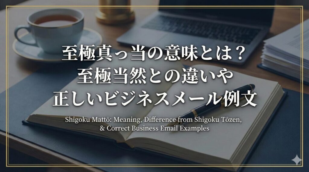 至極真っ当の意味とは？至極当然との違いや正しいビジネスメール例文