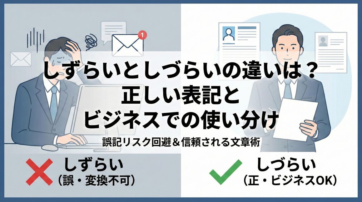 しずらいとしづらいの違いは？正しい表記とビジネスでの使い分け