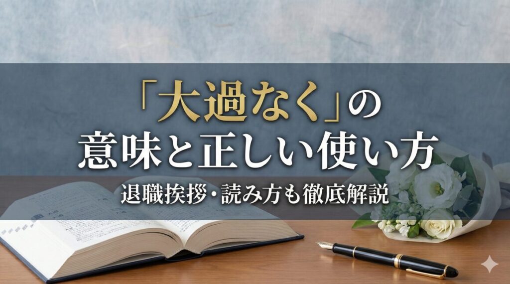 大過なくの意味と正しい使い方は?退職挨拶や読み方も徹底解説