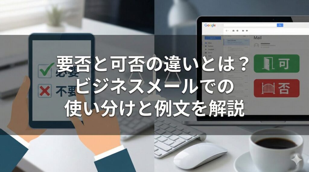 要否と可否の違いとは?ビジネスメールでの使い分けと例文を解説