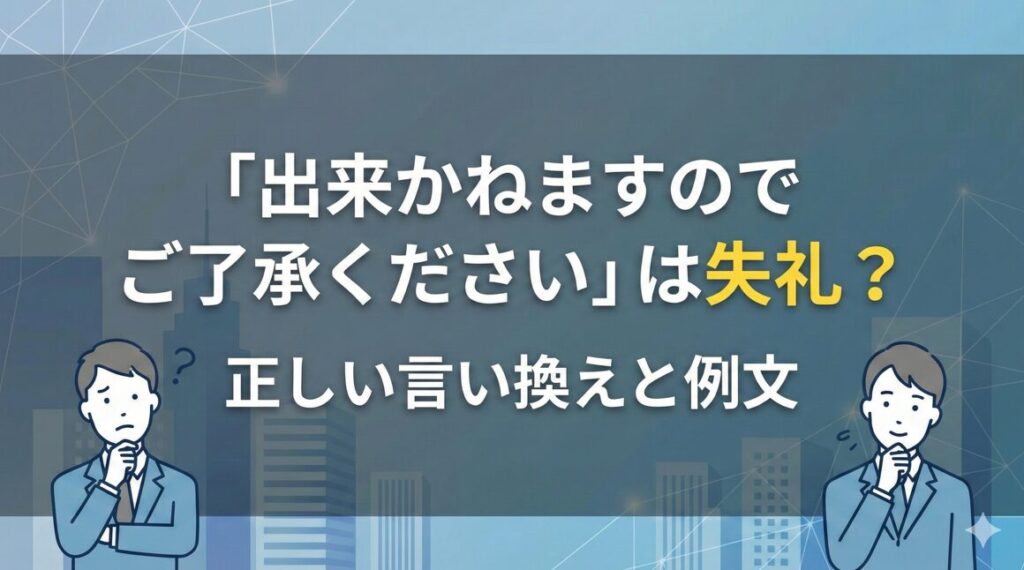 「出来かねますのでご了承ください」は失礼？正しい言い換えと例文