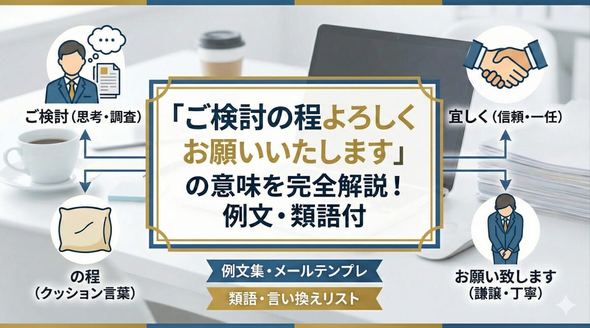 「ご検討の程よろしくお願いいたします」の意味を完全解説！例文・類語付