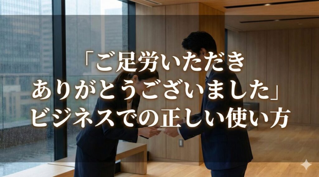 「ご足労いただきありがとうございました」ビジネスでの正しい使い方
