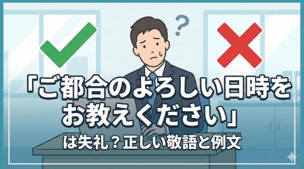 「ご都合のよろしい日時をお教えください」は失礼？正しい敬語と例文