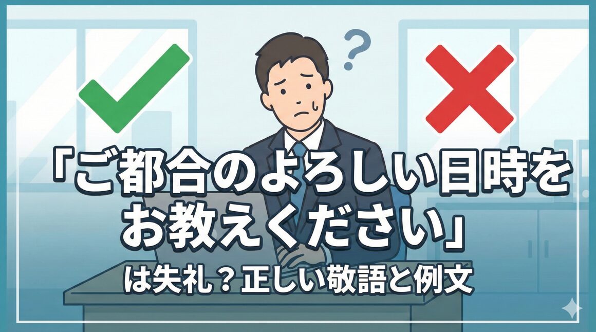 「ご都合のよろしい日時をお教えください」は失礼？正しい敬語と例文