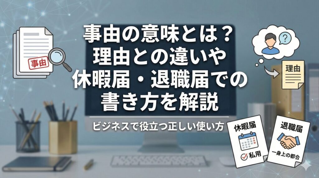 事由の意味とは？理由との違いや休暇届・退職届での書き方を解説
