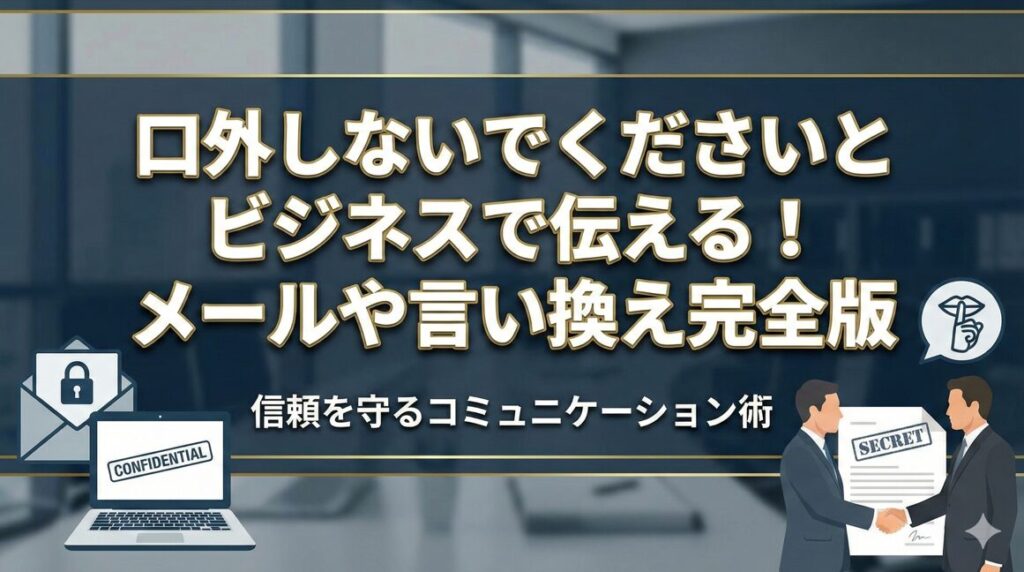 口外しないでくださいとビジネスで伝える！メールや言い換え完全版