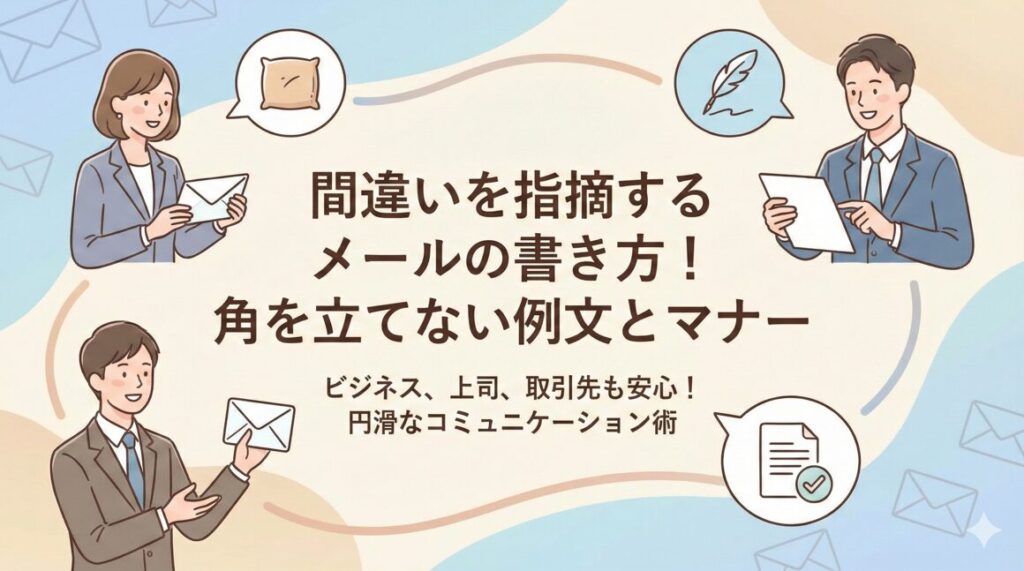 間違いを指摘するメールの書き方！角を立てない例文とマナー