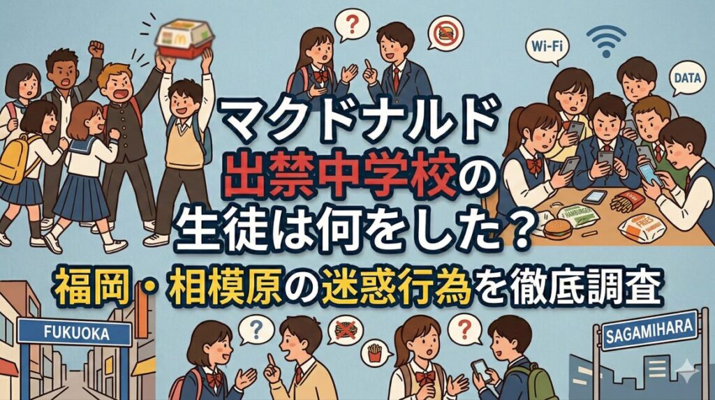 マクドナルド出禁中学校の生徒は何をした?福岡・相模原の迷惑行為を徹底調査