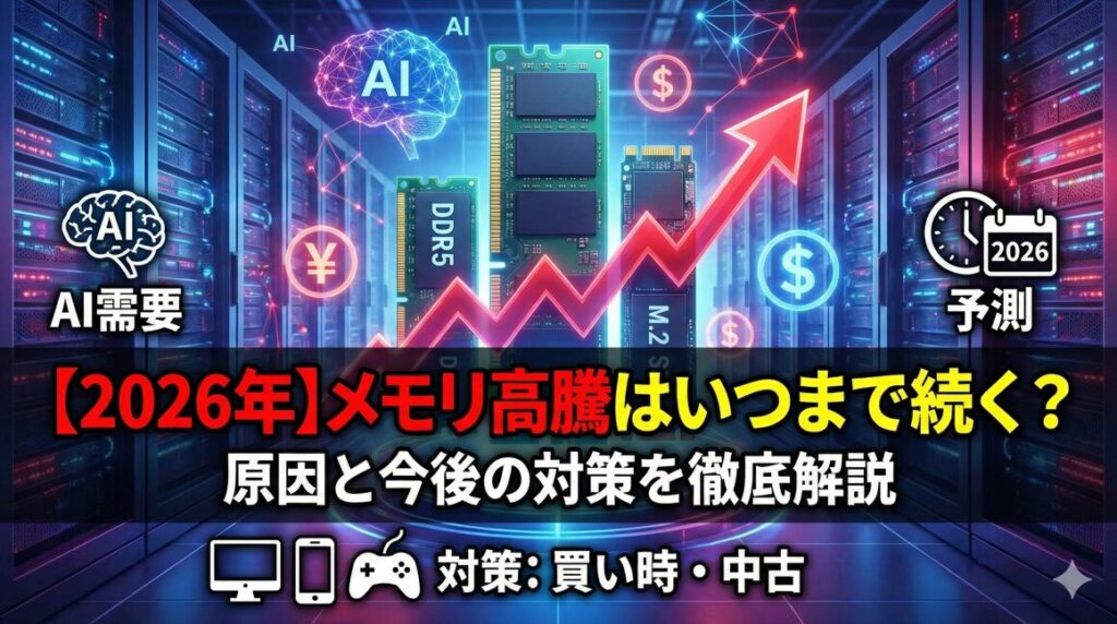 【2026年】メモリ高騰はいつまで続く?原因と今後の対策を徹底解説