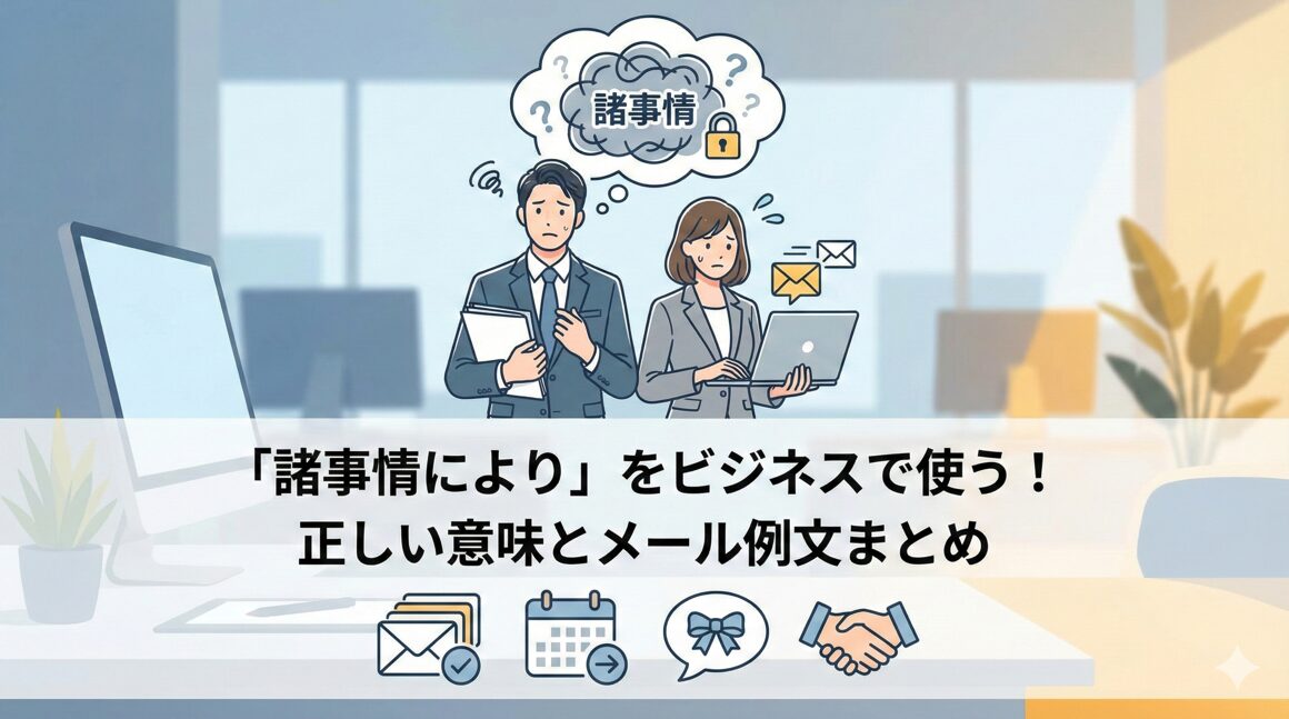 「諸事情により」をビジネスで使う！正しい意味とメール例文まとめ