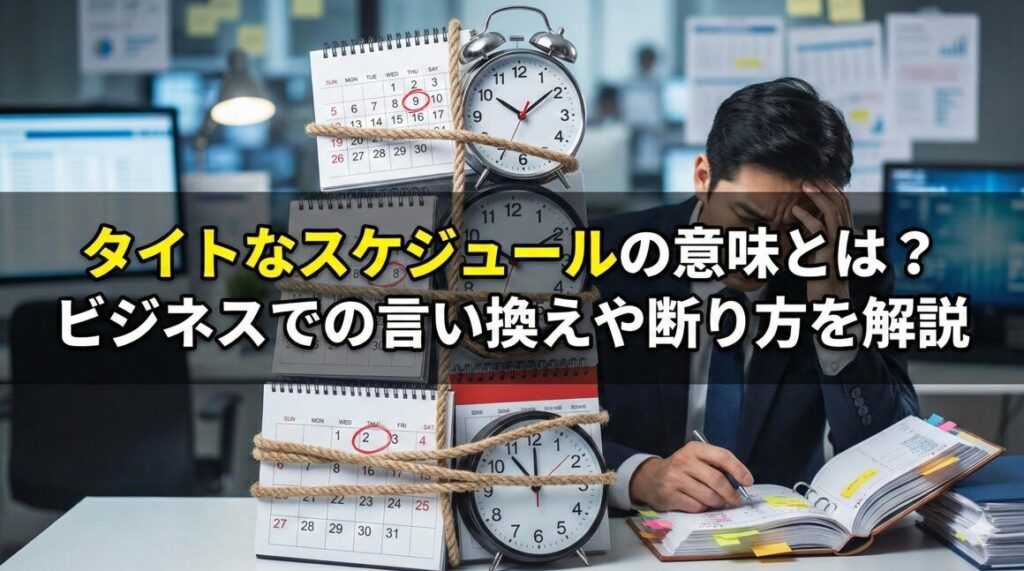 タイトなスケジュールの意味とは？ビジネスでの言い換えや断り方を解説