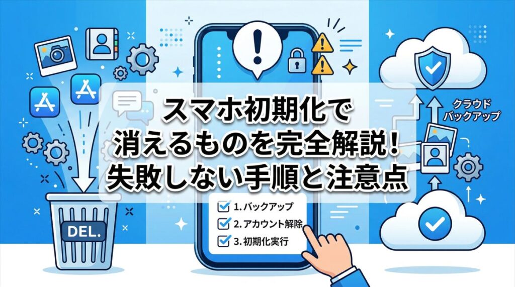 スマホ初期化で消えるものを完全解説！失敗しない手順と注意点